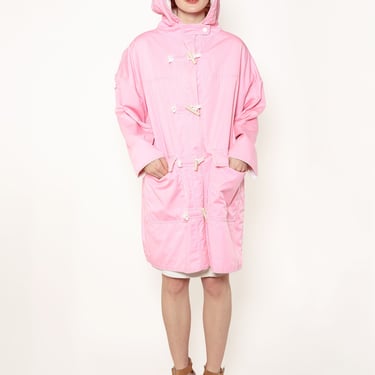Courreges Pink Coat W/ Terry Cloth Lining & Toggle Closures 