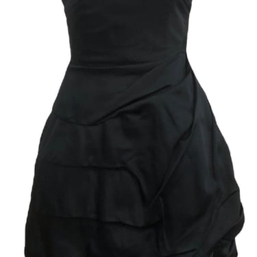 Mingolini Guggenheim 50s Black Faille Cocktail Dress