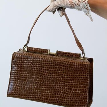 1950s LIZARD BOX handbag purse | new fall winter 