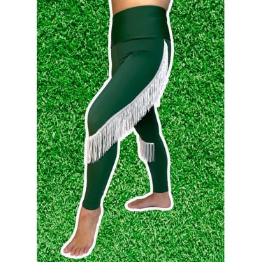 New York Jets Leggings- Jets Fringe Leggings-Jets Football Leggings-Yoga Leggings-Fringe Leggings-Drag Queen Costume 