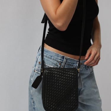 Vintage Woven Leather Crossbody Bag