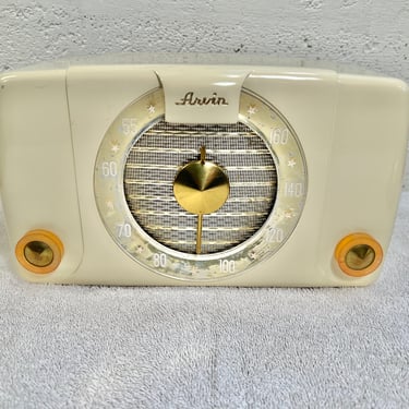 1951 Arvin AM Bakelite Radio, Elec Restored Model 451-TL, Mid-century Modern 