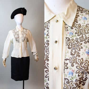 1950s 1950s documented GENE BART cocktail blouse small | new fall 