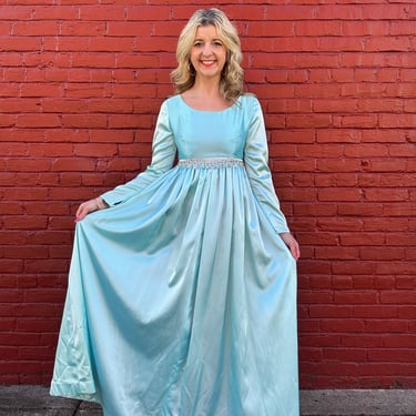 Vintage 60s icy blue maxi