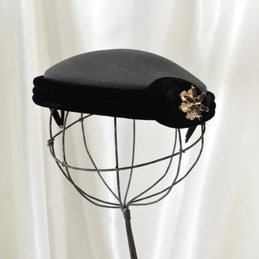 Vintage Rhinestone Applique Hat
