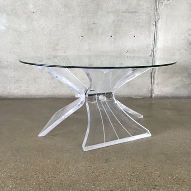 Lucite & Glass Coffee Table