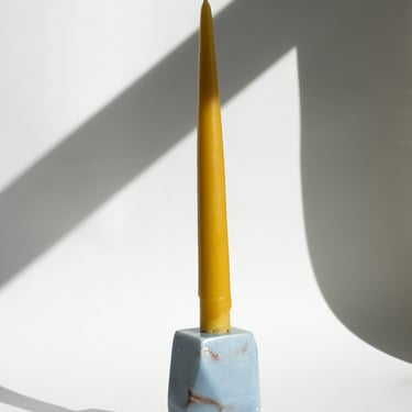 Blue Celestine Faceted Taper Candle Holder