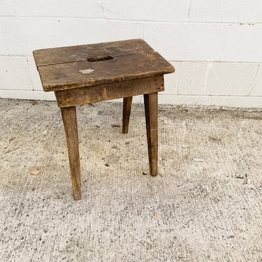 French Rustic Wood Stool