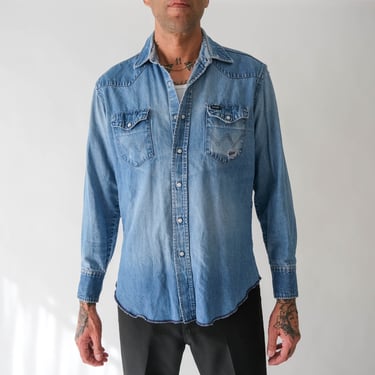 トップス Wrangler 27MW 80s Made in USA Vintage 1970s/1980s WRANGLER Denim Western Shirt ~ M ~ 27