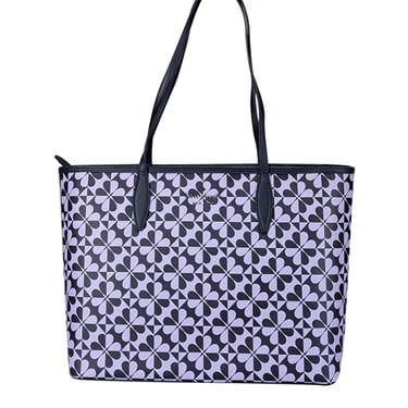 Kate Spade - Lavender & Navy Print Tote Bag