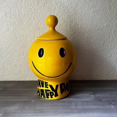 Vintage McCoy Smiley Face Have A Happy Day Cookie Jar 