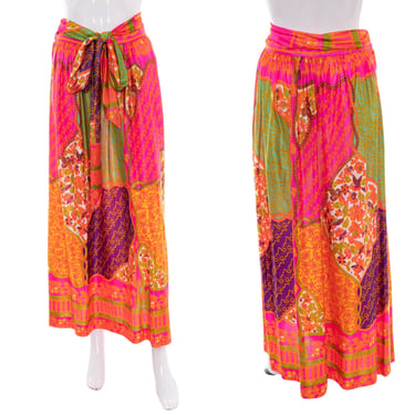 1960's Multicolor Psychedelic Maxi Skirt Size M