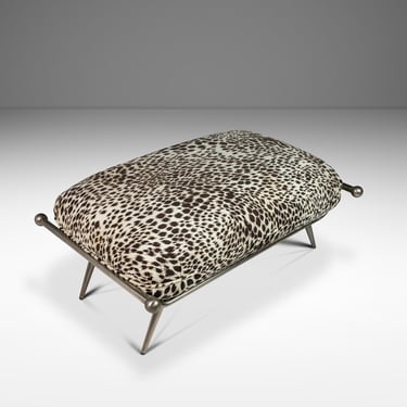 Mid-Century Modern Ottoman/Bench in Animal Print by Milo Baughman for Carson's, USA, c. 1980's 