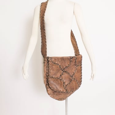 1970s Shoulder Bag Purse Brown Leather 