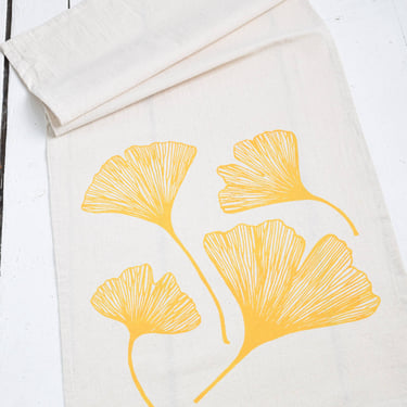 Organic Cotton Tea Towel | Ginkgo Leaf