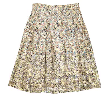 Tory Burch - Yellow Multi Abstract Print Pleated Mini Skirt Sz 10