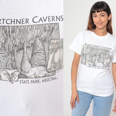 Kartchner Caverns Shirt Arizona State Park Tshirt Benson Shirt Graphic T-shirt Southwestern Cave Tee 00s Vintage Tourist White Small S 