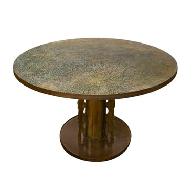 Philip and Kelvin LaVerne "Etruscan Spiral" Table with Sculpture Base 1970s (Signed)