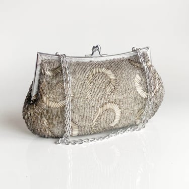 1980s Silver Beaded Handbag