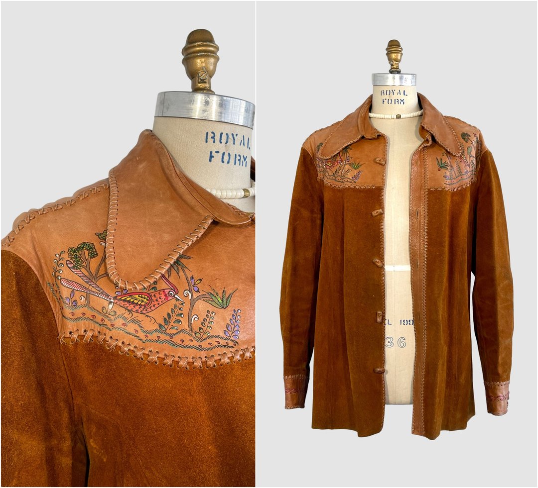 CHAR Eagle Vintage 70s Leather & Suede Jacket | Mens 1970s Hand | Love ...