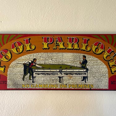 Vintage 70’s George Nathan Pool Parlour Wooden Bar Sign 