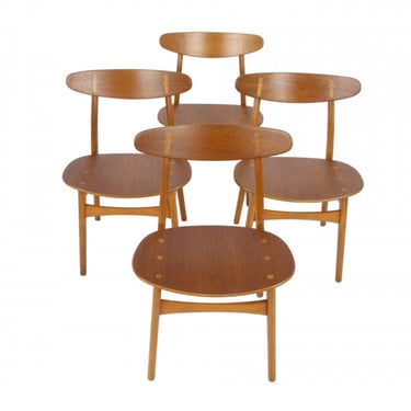 1950s Teak and Oak CH30 Dining Chairs by Hans Wegner for Carl Hansen