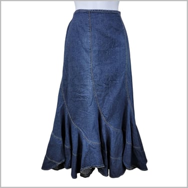 Vtg Y2K 90s Denim Skirt Size 14 36