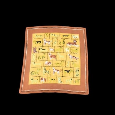 Tammis Keefe 1950s CUTE DOG silk scarf 