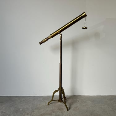 Vintage Solid Brass Telescope With Adjustable Stand 