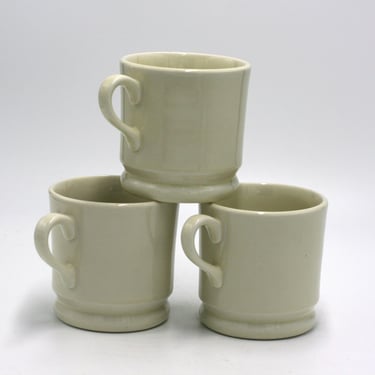 vintage Hall ceramic coffee mugs in ivory/set of three 