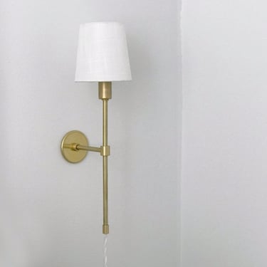 Plug in wall sconce • Council Sconce • Solid Brass bedside Light • Classic Wall Lamp 