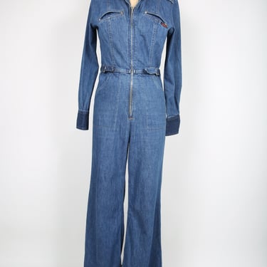 70s Vintage Landlubber Denim Jumpsuit Hippy Hippie Woodstock Retro 