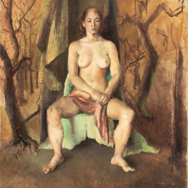 James Otis Burnley Seated Nude Oil, ca. 1940