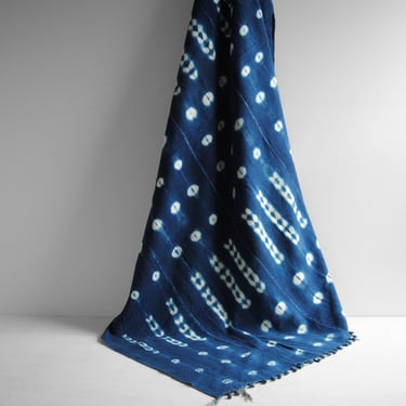 Vintage African Indigo Textile Blanket 58