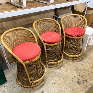 Buri Rattan Bar Stools (x3) *MESSAGE US for shipping quote* 