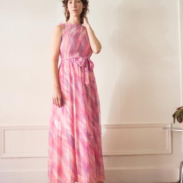 1960s Saks Fifth Avenue Gown / Blue Beaded Chiffon | Off Broadway Vintage -  Albuquerque, NM | ATTIC