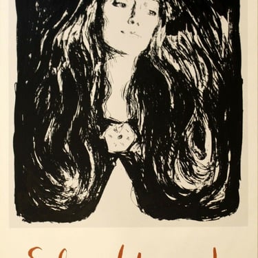 Edvard Munch Nordjyllands Kunstmuseum Vintage Exhibition Poster 1973 