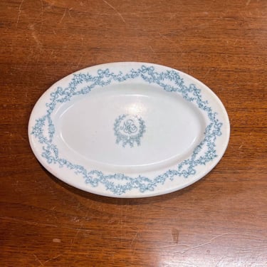 Antique Syracuse China OPCO Restaurant Ware Oval Dish Ribbon and Floral Swag 