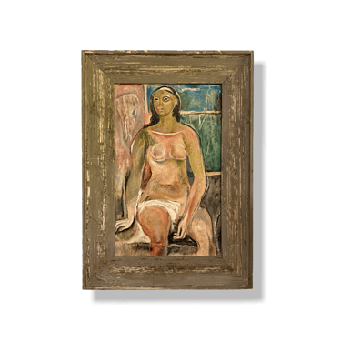 Nude With Skull 1959 by John Ballator, Framed