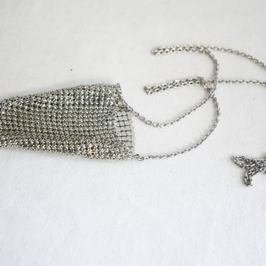 Vintage Silver Metal Mesh Chain Necklace 