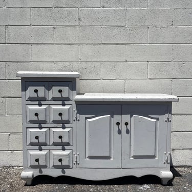 Antique Cabinet Chest Dresser Media Stand Console Rustic Farm Primitive Shabby Chic Table Storage Vintage Wood French CUSTOM PAINT AVAIL 