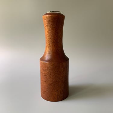 Turned Wood Walnut Vase with Removable Insert 
