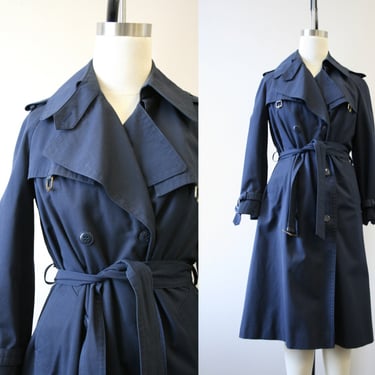 1970s Aigner Navy Trench Coat 