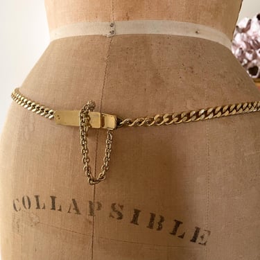 Vintage ‘80s heavy gold chain belt | gorgeous designer quality, runway look 