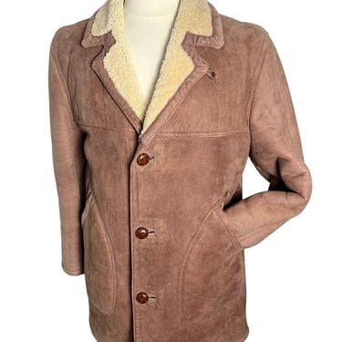 Vintage 1950s FIELD & STREAM Suede and Shearling Ranch Coat ~ size 38 ~ Leather Jacket ~ Western / Cowboy ~ Sheepskin 