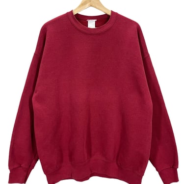 Vintage Blank Maroon Red Crewneck Sweatshirt XL
