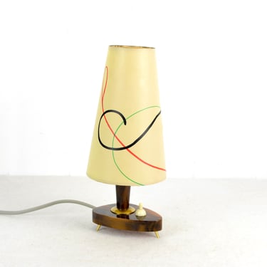 Catalin Tripod Table Lamp DDR Faturan Bakelite Bag Lamp Lamp Light Marbled Amber Honey Design Mid Century Table Lamp 50s 60s 