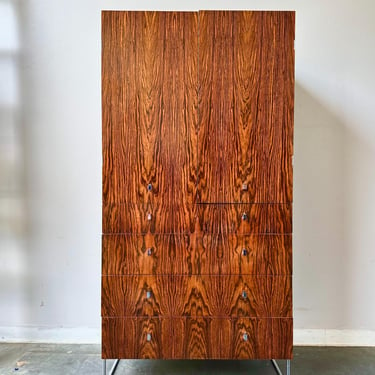 Vintage MCM Rosewood & Lacquer Tall Dresser By Roger Rougier 