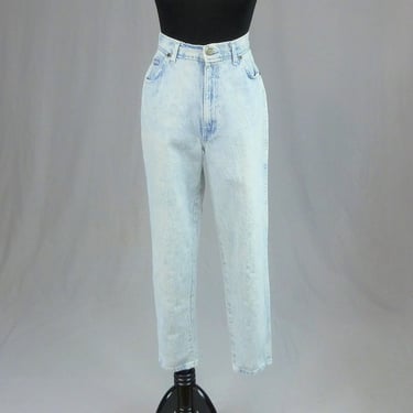 80s Sunset Blues Jeans - 30" waist - Pale Icy Blue Denim Pants - High Rise - Vintage 1980s - 28" length 