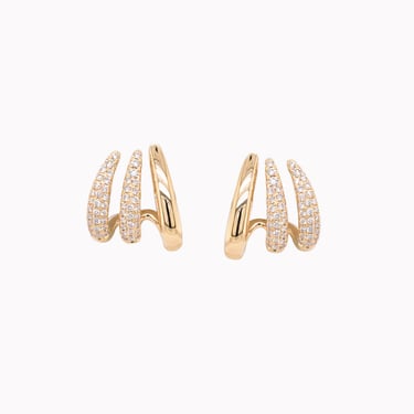 Pavé Diamond Caged Claw Earrings